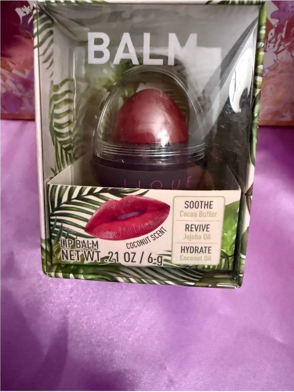 Coconut Lip Balm - Deep Berry Shade NIB